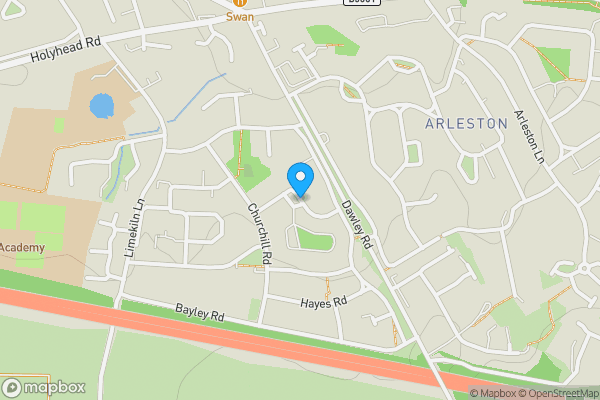 Map location for Festival Gardens, TELFORD, Shropshire, TF1 2JD