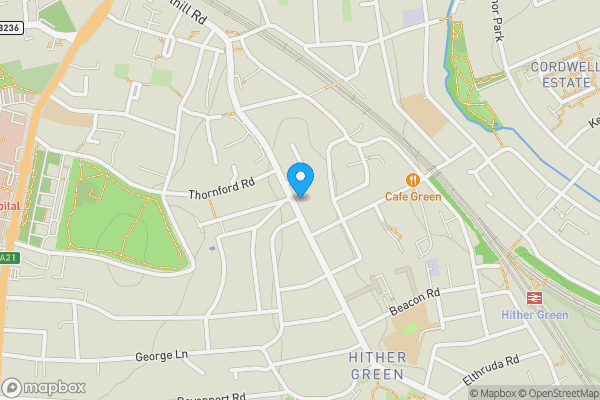 Map location for Flat 10, 161, Hither Green Lane, London, SE13 6QF