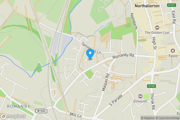 Map location for 28 Bishopsgarth Springwell Lane, Northallerton, North Yorkshire, DL7 8QU