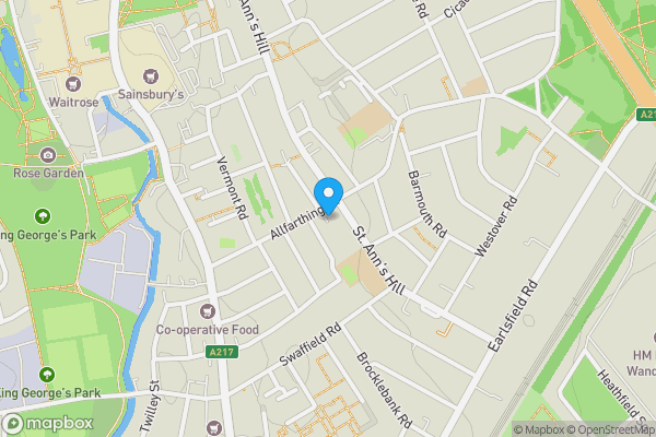 Map location for Flat 65C Allfarthing Lane, Wandsworth, London, SW18 2AR