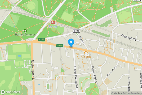 Map location for 36b Upper Richmond Road, Putney, London, SW15 2RX