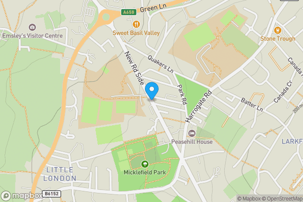 Map location for Micklefield House, New Road Side, Rawdon, Leeds, West Yorkshire LS19 6DF