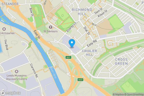 Map location for Land with planning permission, 27-41 Cross Green Lane, Leeds, West Yorkshire LS9 8LJ