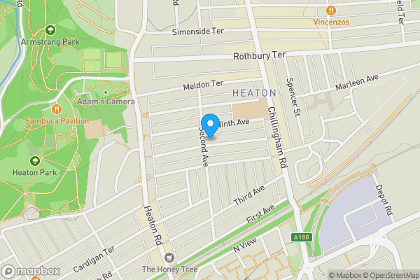 Map location for 7 Eighth Avenue, Heaton, Newcastle upon Tyne, Tyne and Wear, NE6 5YB