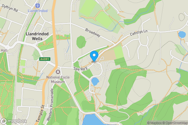 Map location for Former College Building, Spa Road East, Llandrindod Wells LD1 5ES