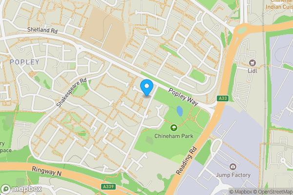 Map location for Garage at 29 Byron Close, Basingstoke, Hampshire, RG24 9BN