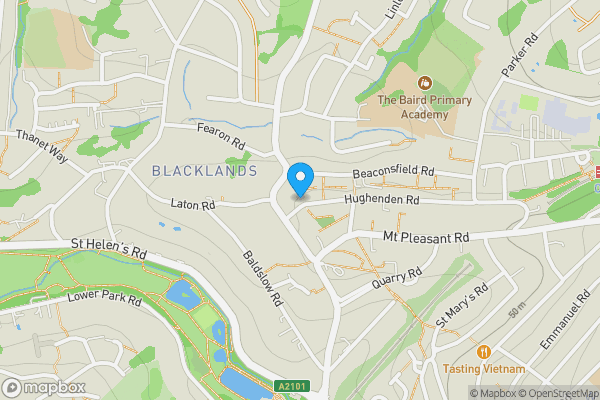 Map location for 1st & 2nd Floor Maisonette, 5 Hughenden Road, Hastings, TN34 3TG