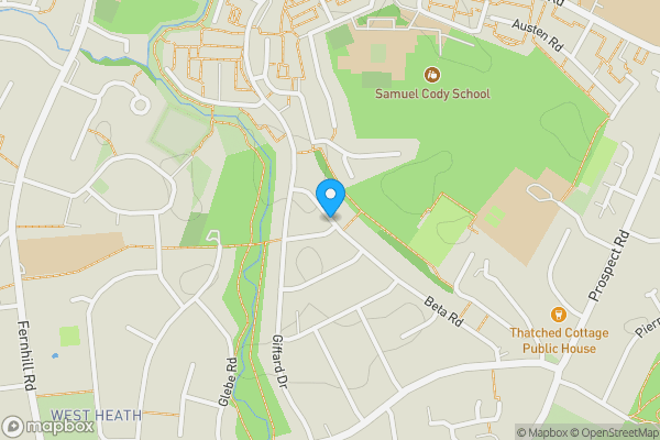 Map location for Beta Road, FARNBOROUGH, Hampshire, GU14 8PH