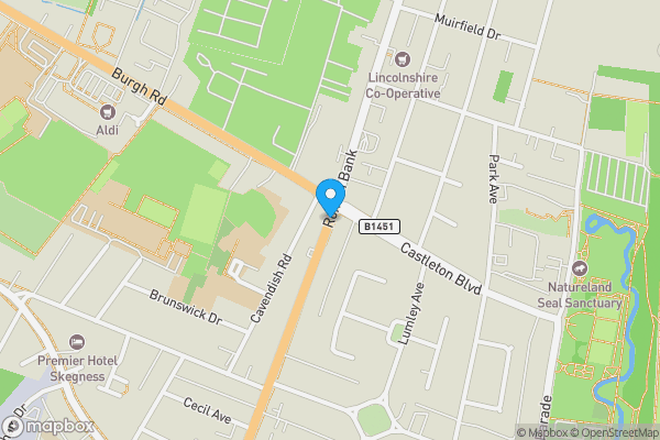 Map location for 87 & 89 Roman Bank, Skegness PE25 2SW