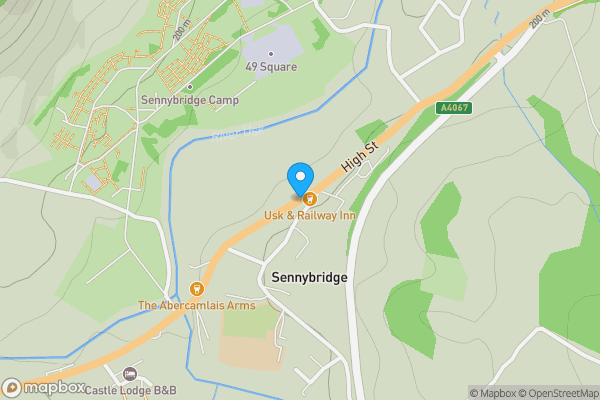 Map location for High Street, Sennybridge, Brecon, Powys.