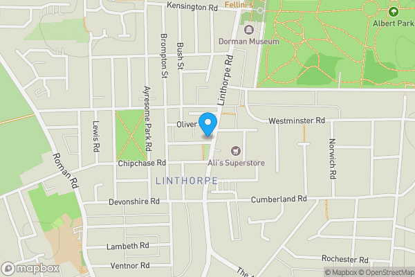 Map location for 429 Linthorpe Road, Middlesbrough, Cleveland, TS5 6HH