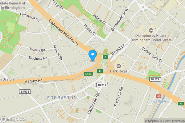 Map location for Hagley Road, BIRMINGHAM, West Midlands, B16 8JA