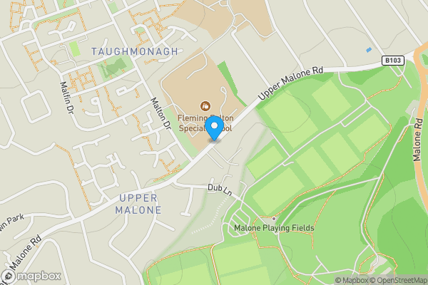 Map location for Upper Malone Road, Belfast, County Antrim, BT9 5NA