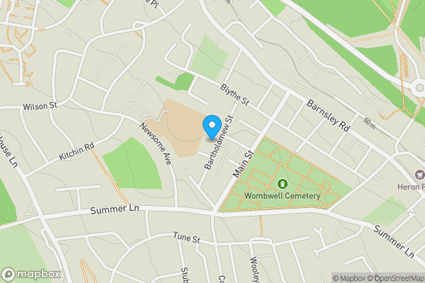 Map location for 44 Bartholomew Street, Wombwell, Barnsley, South Yorkshire, S73 8LD