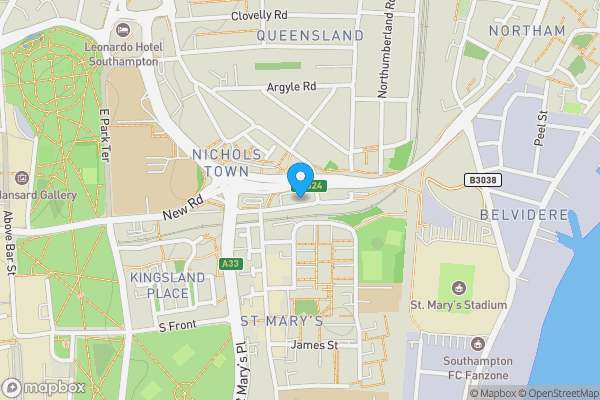 Map location for 21, 23 & 25 Northam Road, Southampton, Hampshire, SO14 0NZ