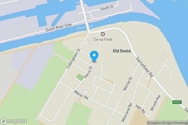 Map location for 72 Percy Street, Goole, East Yorkshire, DN14 5SG