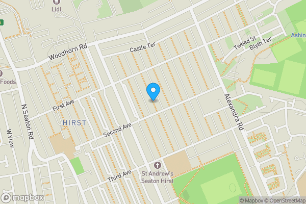 Map location for Beatrice Street, Ashington , NE63 9BL