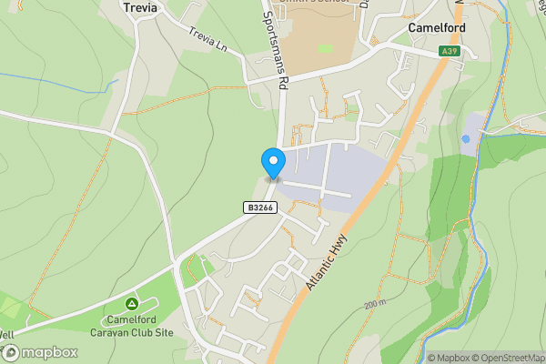 Map location for Sportsmans Road, Camelford, Cornwall, PL32 9RD