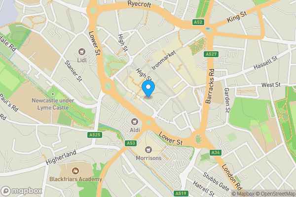 Map location for 124, 128, 137 -141, 143, 144, 147 The Metropolis, The Midway, Newcastle under Lyme, ST5 1FD