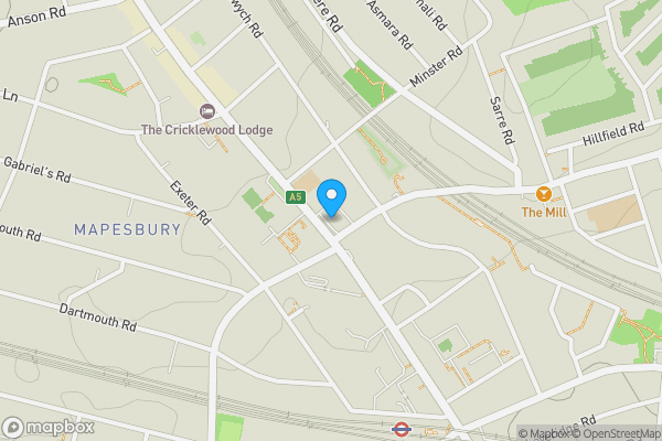 Map location for Flat 14 Warwick Lodge, Shoot Up Hill, Brondesbury, NW2 3PE