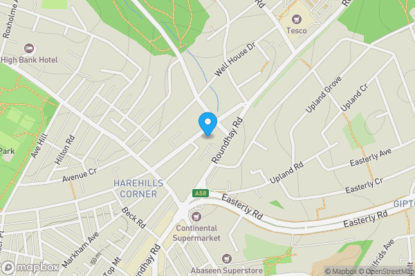 Map location for Flat 4, 236 Harehills Avenue, Leeds, West Yorkshire, LS8 4HX