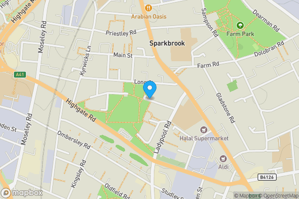 Map location for Larches Street, BIRMINGHAM, West Midlands, B11 1XH