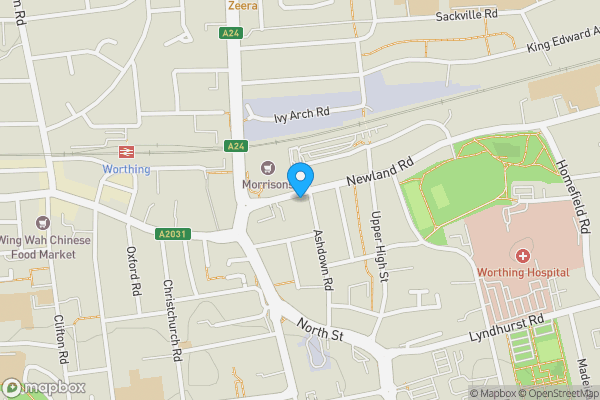 Map location for 26, Newland Road, WORTHING, West Sussex, BN11 1JR