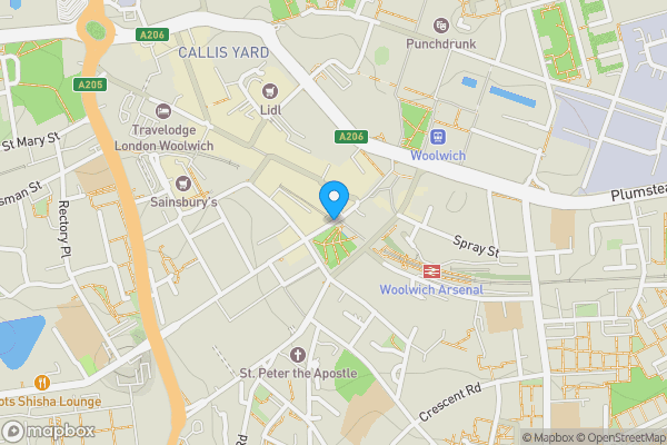 Map location for Flat 203 Maritime House, Greens End, Woolwich, London, SE18 6HB