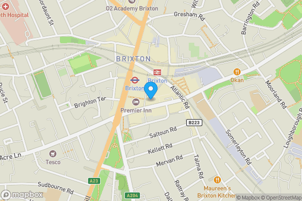 Map location for The Prince Albert 418 Coldharbour Lane, Brixton London SW9 8LF