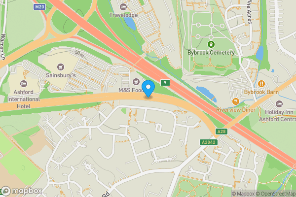 Map location for Land on the South Side of Simone Weil Avenue, Ashford, Kent, TN24 8QR