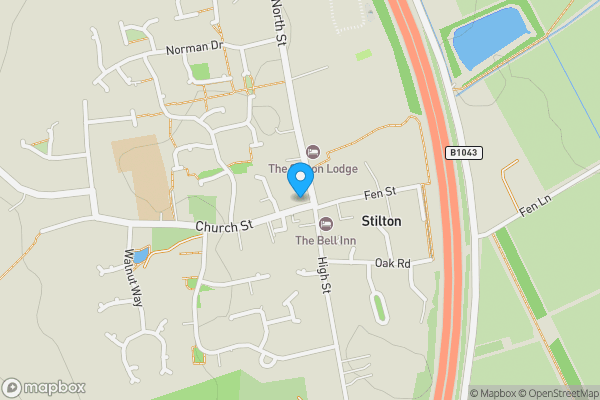 Map location for 1 North Street, Stilton, Cambridgeshire, PE7 3RP