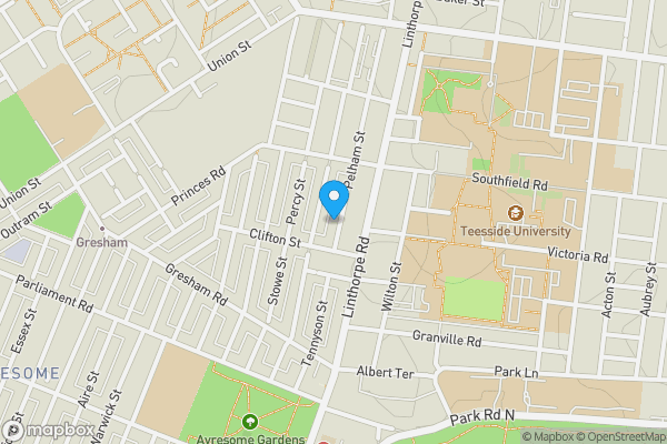 Map location for 84 Pelham Street, Middlesbrough, North Yorkshire, TS1 4DJ