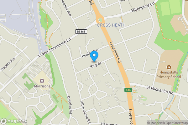 Map location for Land @ 21A King Street Cross Heath, Newcastle, Staffordshire, ST5 9HQ