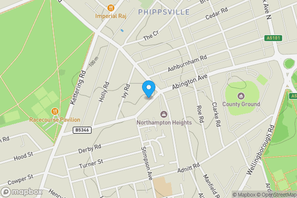 Map location for Apartment A, 99 Abington Avenue, Northampton, Northamptonshire NN1 4PB