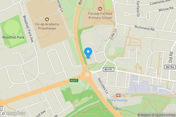 Map location for Dawsons Square, Pudsey, West Yorkshire, LS28 5FZ