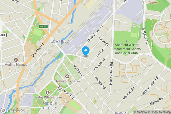 Map location for Slate Street, SHEFFIELD, South Yorkshire, S2 3HB