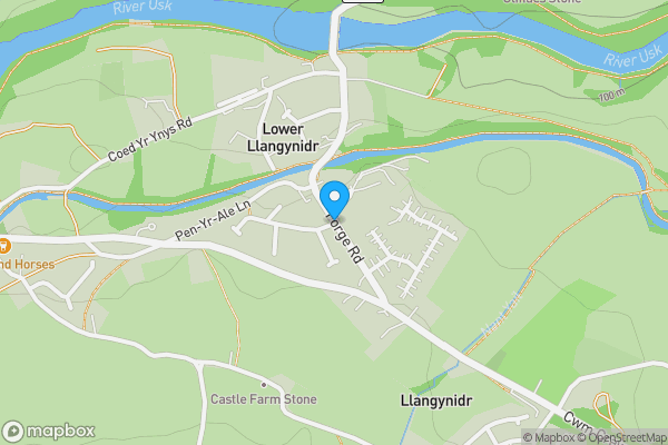 Map location for Land on the West Side Of Forge Road, Llangynidr, Crickhowell, NP8 1LX