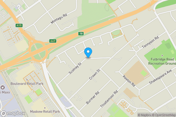 Map location for Scotney Street, Peterborough, Cambridgeshire, PE1 3NE