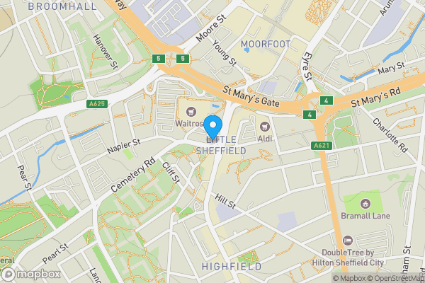 Map location for Room 401 Apartment 3, 14 Beeley Street, Sheffield, Sheffield, S2 4LP