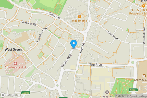 Map location for Pegler Way, Crawley, West Sussex, RH11 7AD