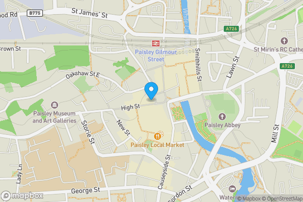 Map location for 10-12 High Street, Paisley, PA1 2BS