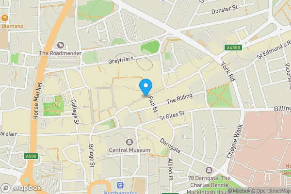 Map location for 19 Abington Street, Northampton, Northamptonshire, NN1 2AN