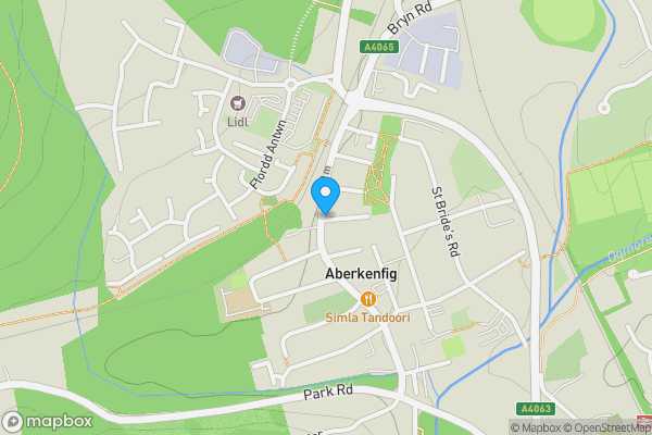 Map location for Chapel Buildings, Bridgend Road, Aberkenfig, Bridgend, Mid Glamorgan, CF32 9BG