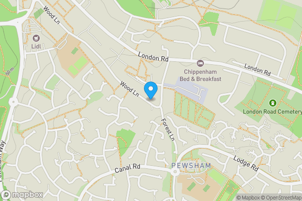 Map location for 204, Wood Lane, Chippenham, SN15 3EE