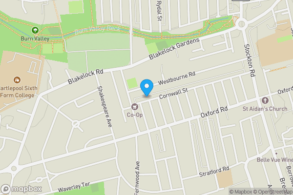 Map location for 170 Cornwall Street, Hartlepool, Cleveland, TS25 5RN