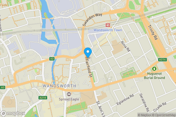 Map location for Flat 10 Fairfield Court, Fairfield Street, Wandsworth, London, SW18 1DZ