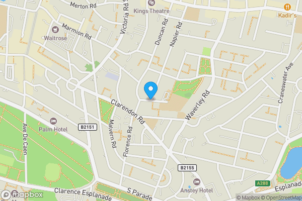 Map location for Taswell Road, Southsea, Hampshire, PO5 2RG