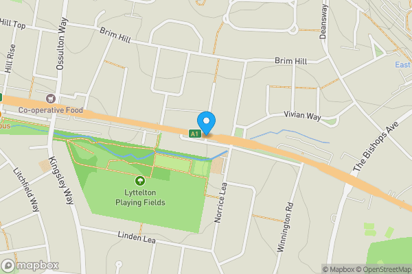 Map location for 16 lock-up Garages at Lyttelton Road,Hampstead Garden Suburb, London N2 0RA