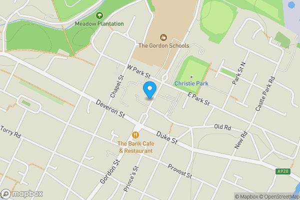 Map location for 14 Castle Street, Huntly, Aberdeenshire AB54 8BP