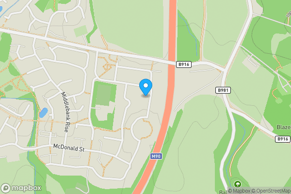 Map location for 0.58 Acre Plot West of M90, Dunfermline, Fife , KY11 8ZY